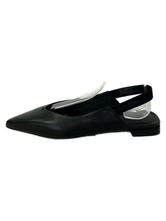 Sandals in calfskin and elasticated webbing, black | Max Mara Max Mara Sandals 36 Black Leather